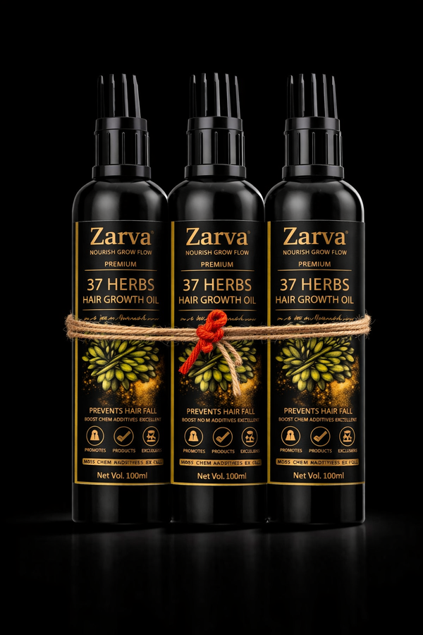 Zarva 37 Herbs Hair Growth Oil – Anti Hair Fall Ayurvedic Oil (100 ml) ( 3 Combo )