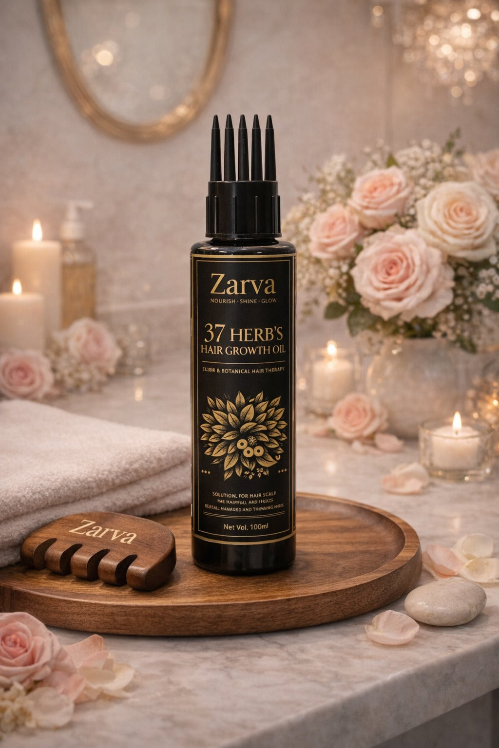 zarva 37 herbs hair growth oil – luxury botanical hair therapy | 100ml